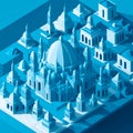 Mosque City Isometric Illustration