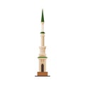 Mosque Cuba Minaret, Muscat City Architecture, Travel to Oman Famous Landmark, Historical Building Flat Vector