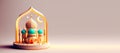 Mosque Digital 3D Illustration for Eid Ramadan Islmic Celebration Greeting Royalty Free Stock Photo
