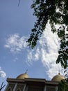 mosque dome and Blue Sky and soft cloud Royalty Free Stock Photo