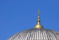 Mosque Dome with a Golden Crescent Moon Royalty Free Stock Photo