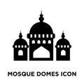 Mosque Domes icon vector isolated on white background, logo concept of Mosque Domes sign on transparent background, black filled