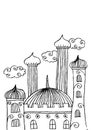 Mosque doodle Royalty Free Stock Photo