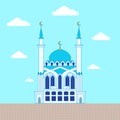 Mosque. Flat design building, poster template