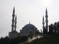 Mosque with four minarets in Istanbul, Turkey