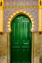 Mosque green door, Tanger, Morocco Royalty Free Stock Photo