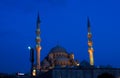 Mosque in Istanbul, Turkey. Turkish city minarets at night