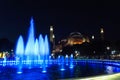 Mosque in Istanbul, Turkey. Turkish city minarets at night