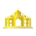 Mosque Icon gold on white background, vector illustration. Royalty Free Stock Photo