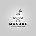 Mosque Icon Line Art Vector Minimalist Illustration Design