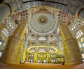 Mosque interior detail. island to the central mosque in turkey