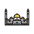 mosque islam muslim color icon vector illustration