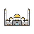 mosque islam muslim color icon vector illustration