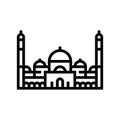 mosque islam muslim line icon vector illustration