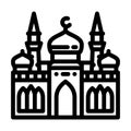 mosque islam muslim line icon vector illustration