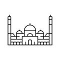 mosque islam muslim line icon vector illustration
