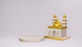 Mosque Islamic display 3d illustration 3D rendering Royalty Free Stock Photo
