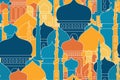 Mosque Islamic pattern seamless. Ramadan Kareem Greeting Card.