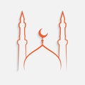 Mosque Islamic template on white background ,