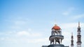 Mosque Istanbul Dome Ramadan on Clouds Sky Background,God Travel Grand Building Arab Architecture Celebration on Landscape,Muslim