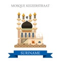 Mosque Kiezerstraat in Suriname vector flat attraction landmarks