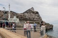 Rock of Gibraltar and Ibrahim-al-Ibrahim Mosque Royalty Free Stock Photo