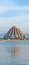 Mosque 99 kubah in makassar city celebes with blue beach and blue sky