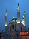 Mosque Kul Sharif at evening illumination.