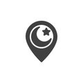 Mosque location pin vector icon Royalty Free Stock Photo
