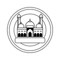 Mosque logo in Circle - Vector Iconic