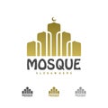 Mosque Logo Design Template Vector, Emblem, Concept Design, Creative Symbol, Icon