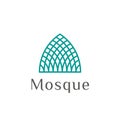 Mosque logo design vector template illustration. Islamic architecture, moslem community, pray room, Ramadan kareem symbol icon Royalty Free Stock Photo
