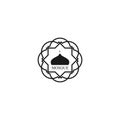 Mosque logo icon inspiration with mandala ornaments. black and white texture. simple and unique logos. for corporate symbols and