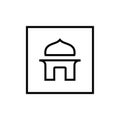 Mosque Logo Icon, Lineart Style Sign