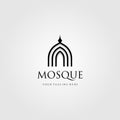 Mosque logo vector simple luxury icon illustration design