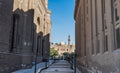 Mosque of Madrassa of Sultan Hassan and the Mosque of Al Rifai and Masjed Almahmodyah in downtown of Cairo Royalty Free Stock Photo