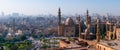 Mosque Madrassa of Sultan Hassan photo, panoramic view from fortress in Cairo Royalty Free Stock Photo