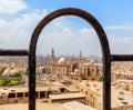 The Mosque-Madrassa of Sultan Hassan, view from the Citadel fence, Cairo, Egypt Royalty Free Stock Photo