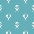 Mosque map pointer pattern seamless blue