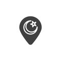 Mosque map pointer vector icon