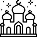 Mosque or masjid icon, ramadan festival related vector