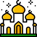 Mosque or masjid icon, ramadan festival related vector