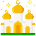 Mosque or masjid icon, ramadan festival related vector