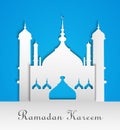 Mosque or Masjid with text Ramadan Kareem