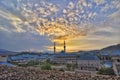 Mosque, Minarates, Sunset View Royalty Free Stock Photo