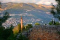 Mosque and minaret near Alanya castle, Turkey