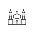 Mosque with minarets line icon