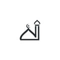 Mosque Moslem icon vector Illustration design