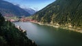 Mosque on the mountain lake Uzungol, Trabzon, Turkey. Royalty Free Stock Photo