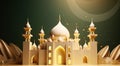 Mosque muslim arabic architectural religious graphic prayer building. AI generated.